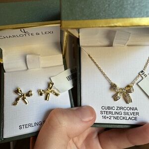 Sterling Silver Bow Jewelry Set